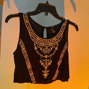 Boho Embroidered Crop Top